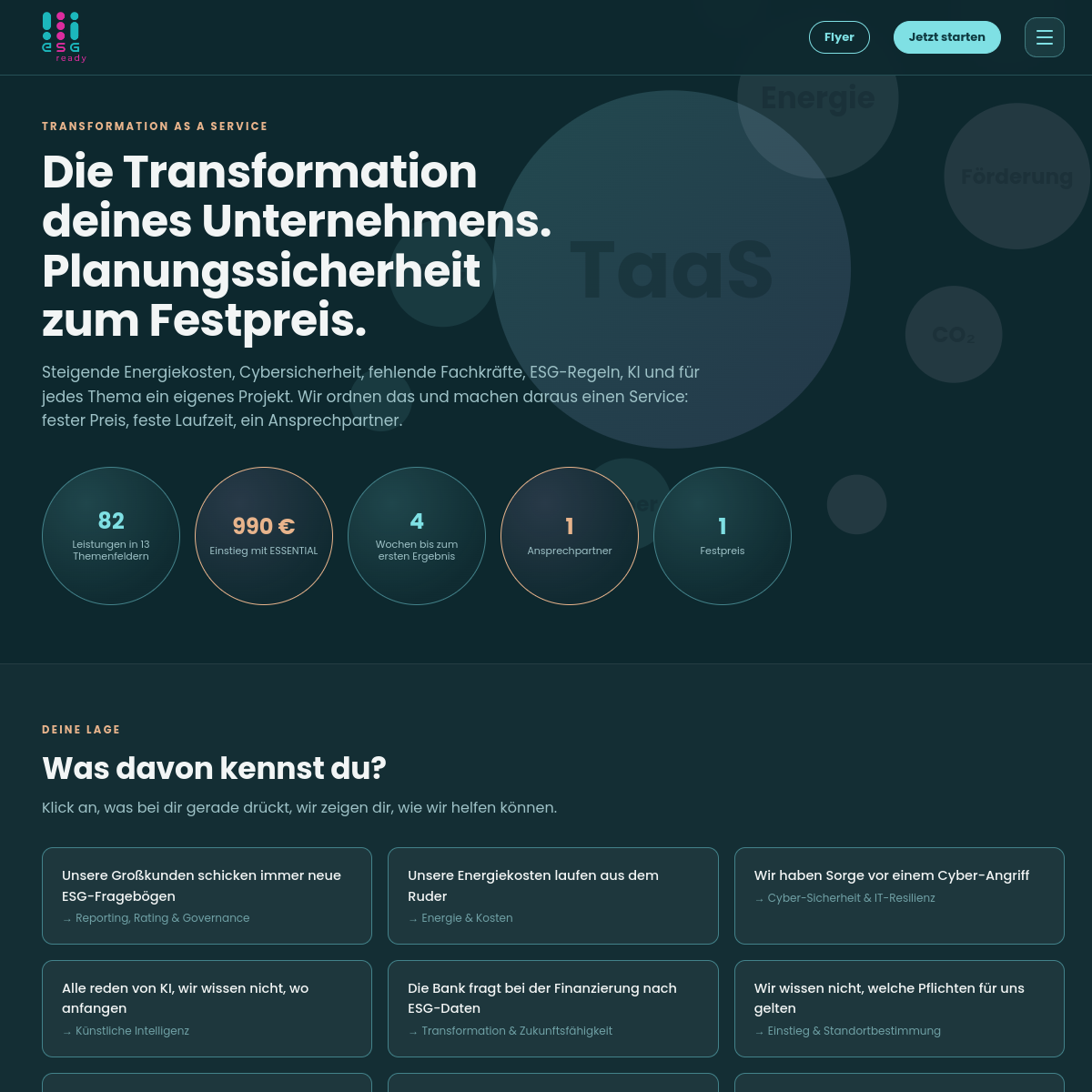 New ESGready homepage, Astro build